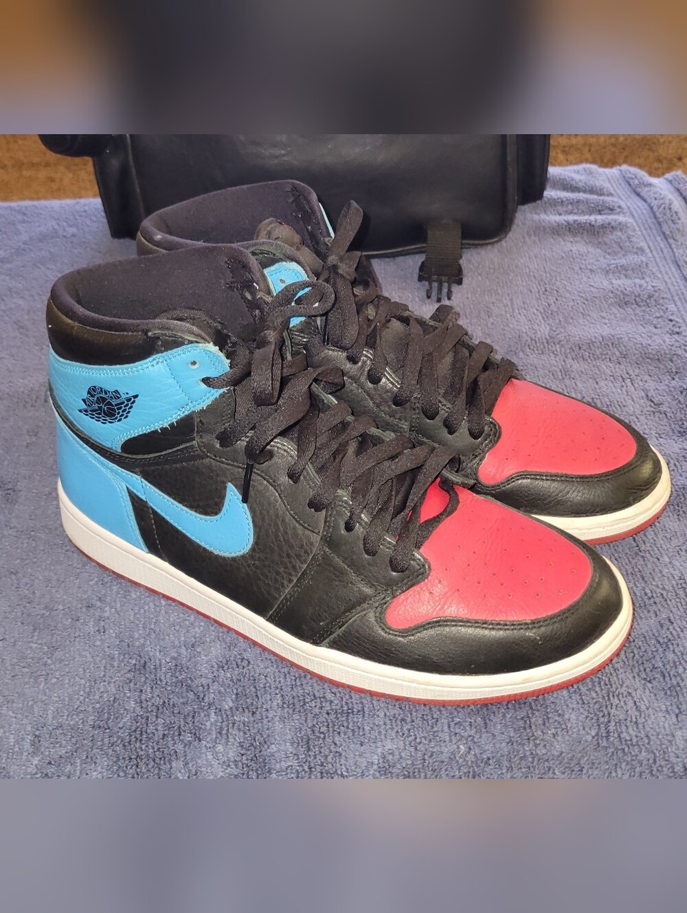 Air Jordan 1 Style Men’s High-Top Athletic Sneakers - Black/Red/Blue